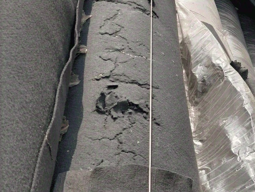 Geotextile fabric deteriorated by the use of cotton fibers