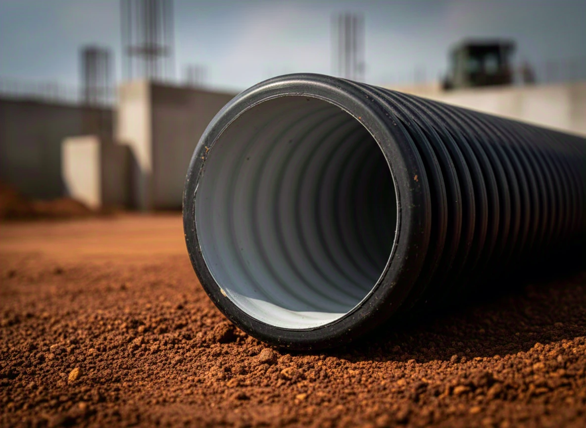 DW HDPE corrugated pipe double wall — corrugated exterior, smooth interior