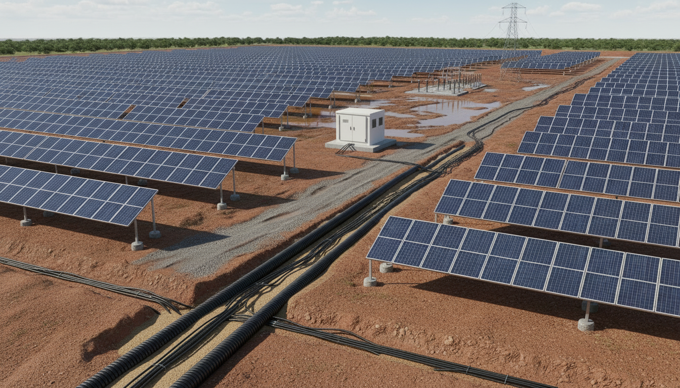 Several DC circuits converge into reinforced ducting